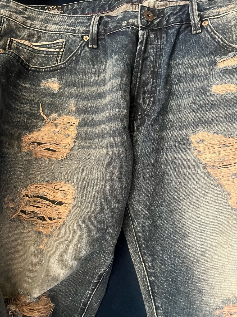 Cult of Individuality Distressed Blue Jean Shorts